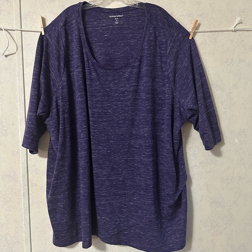 Woman Within Purple 3/4 Sleeve Shirt